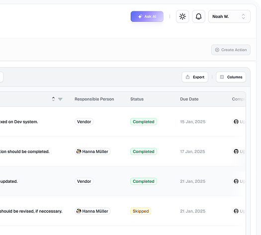 Deviation management process