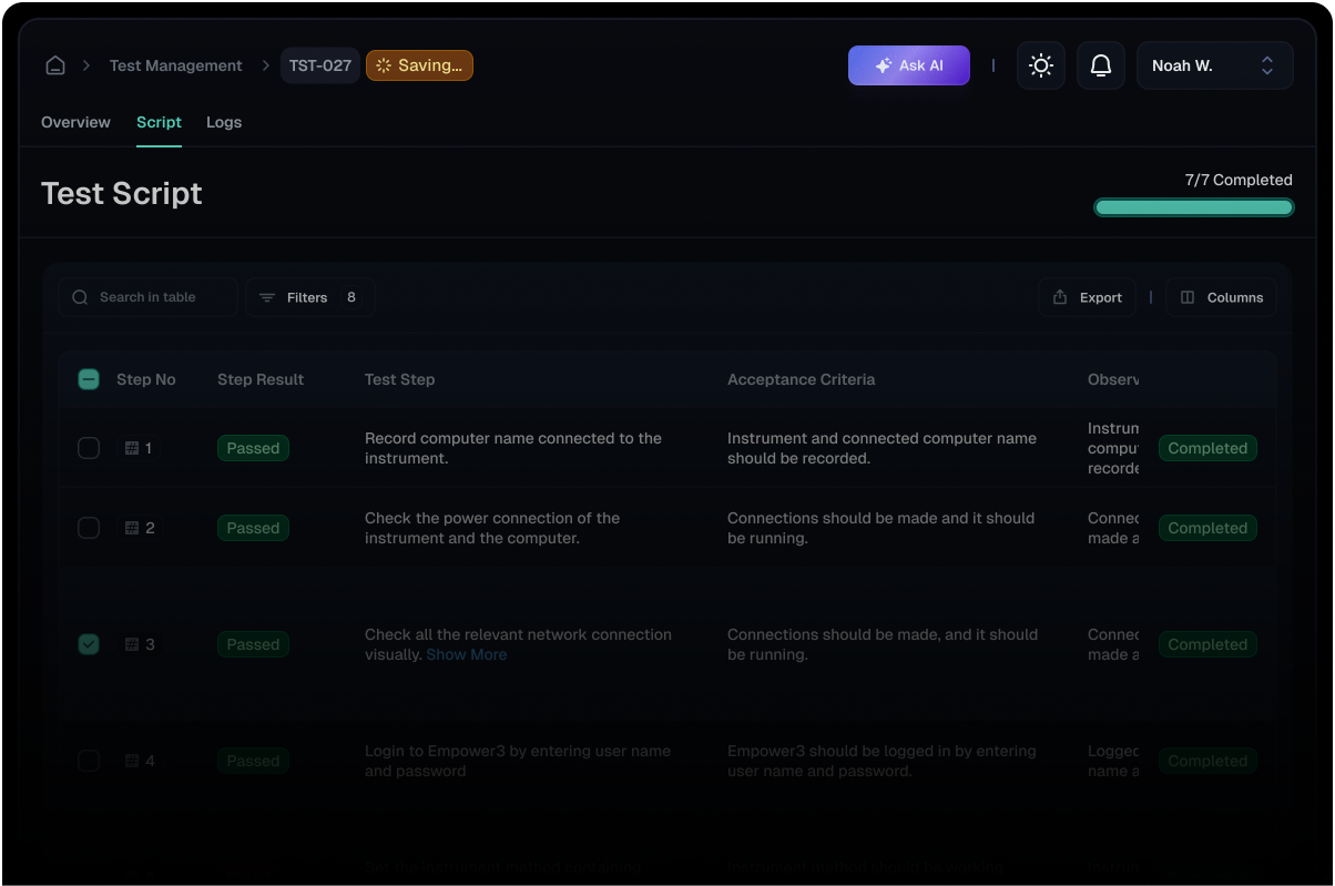 Visual representing traceability feature